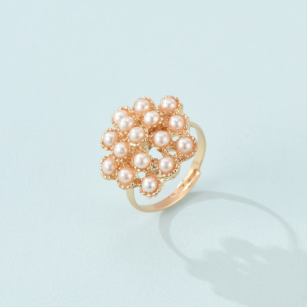 Elegant Flower Ring Gold Alloy Floral Ring For Women Bridesmaids Party Jewelry Accessory For Special Occasions