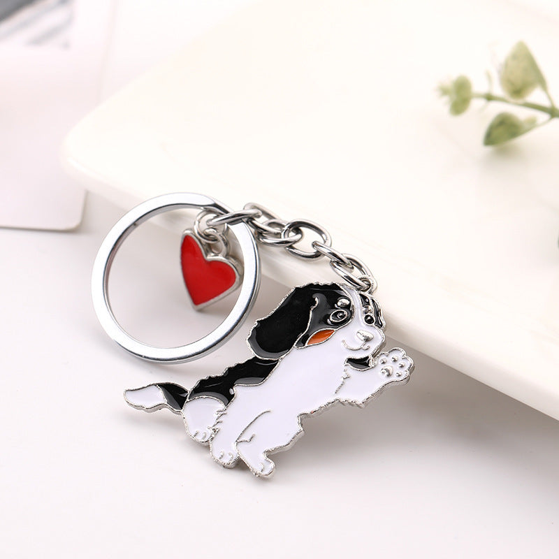 Cute Waving Puppy Dog Keychain Keyring Alloy Metal Charm Car Accessory Fashionable Gift For Dog Lovers For All