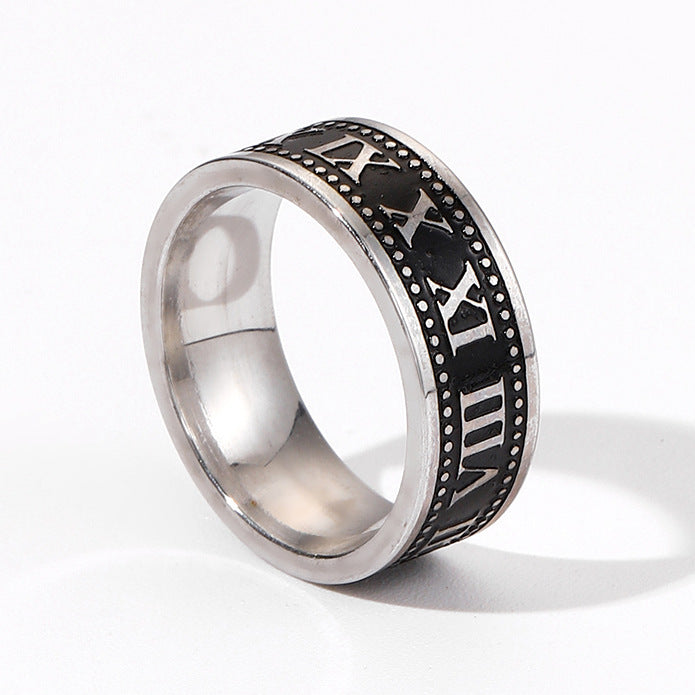 Geometric Titanium Ring Unisex Electroplated Band Jewelry