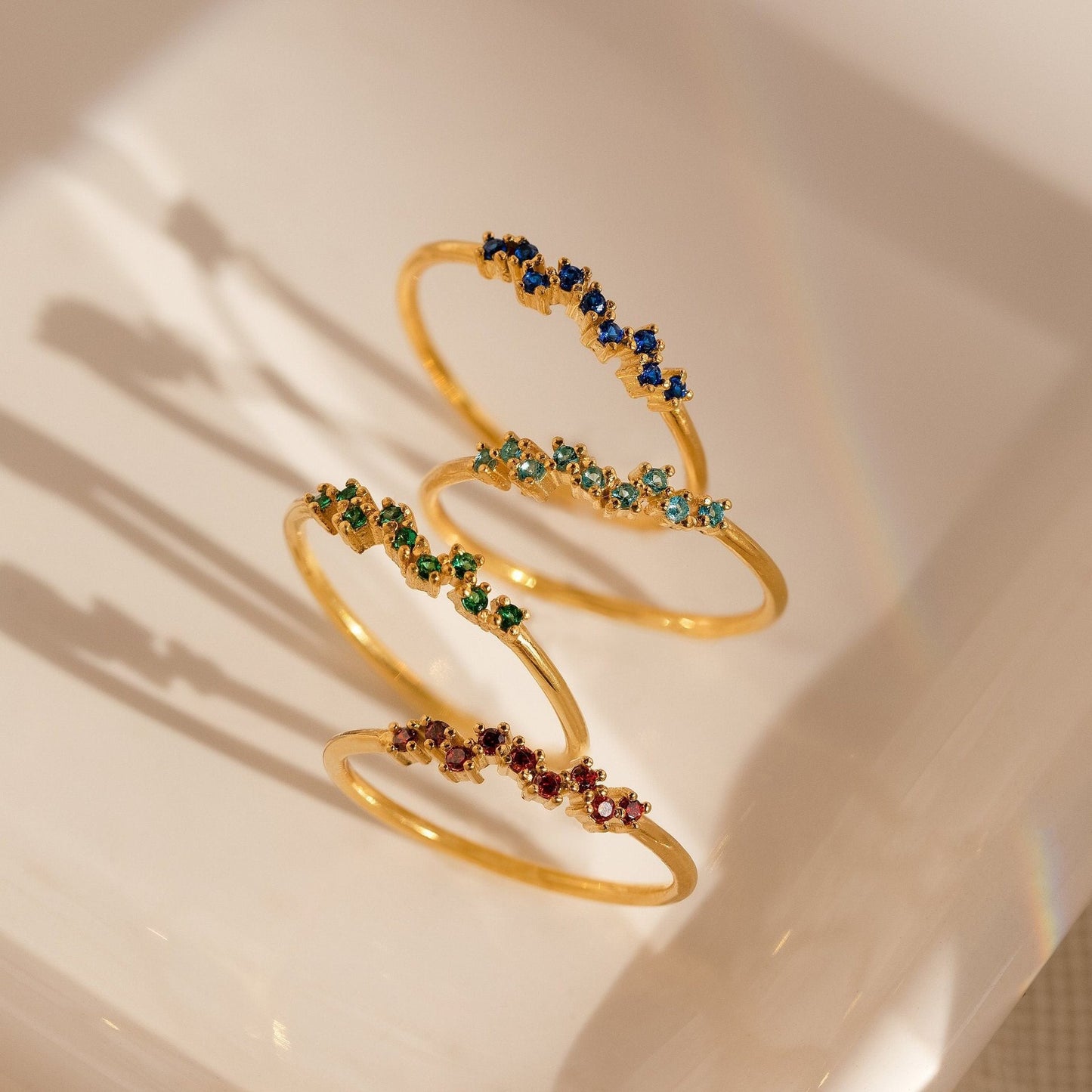 Women's Zircon Birthstone Ring December Birthday Titanium Steel Geometric Retro Design Elegant Fashion Jewelry