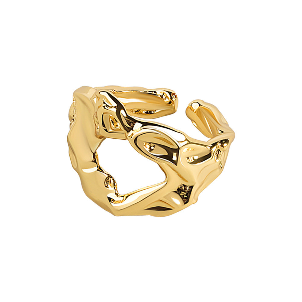 Womens Adjustable Copper Ring Hollow Geometric Ring Elegant Platinum Gold Ring Jewelry Gift For Women Elegant