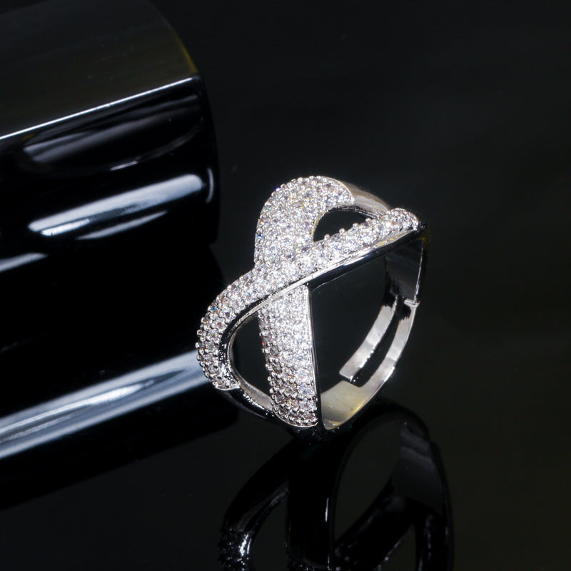 Inlaid Color Zirconium Ring For Women And Girls Copper Geometric Blue Green Red Gold White Ring Gift Live Ring