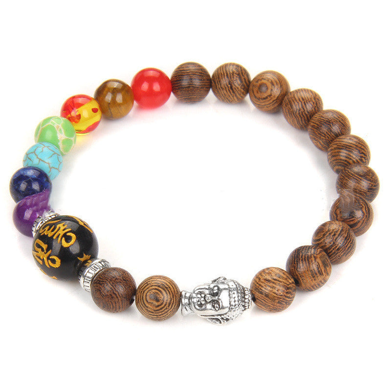 Unisex Natural Stone Seven Chakra Bracelet Geometric Design With 8mm Beads Energy Balancing Anti Fatigue Today