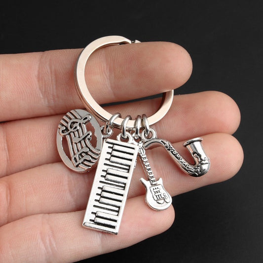 Women Fashion Alloy Keychain Guitar Charm Key Ring Metal Accessory Stylish Jewelry Everyday Carry Essential Of
