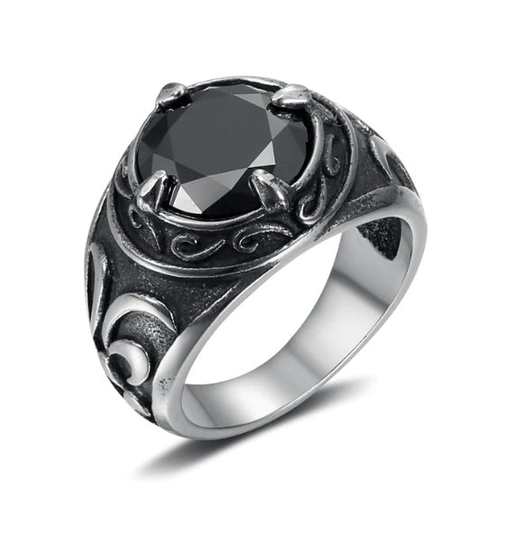 Handcrafted Stainless Steel Celtic Signet Ring With Central Stone Mens Jewelry Gift For Men For Daily Wear Now