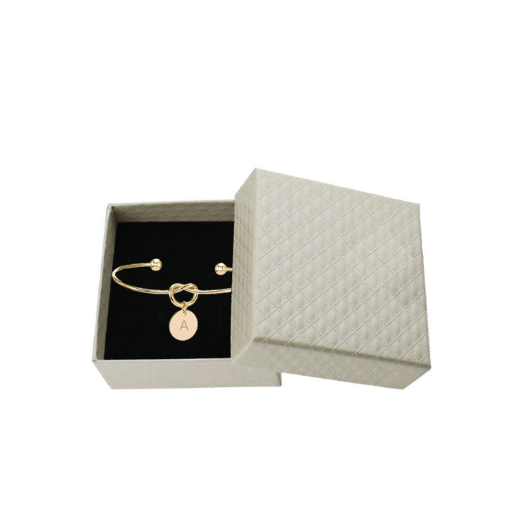 Womens Alloy Letter Bracelet Dead Knot Bangle Jewelry Gold