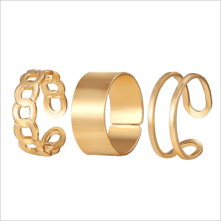 Womens Butterfly Ring Set Gold And Silver Alloy Electroplated Jewelry Gift Collection One Size Rings Everyday Fashion