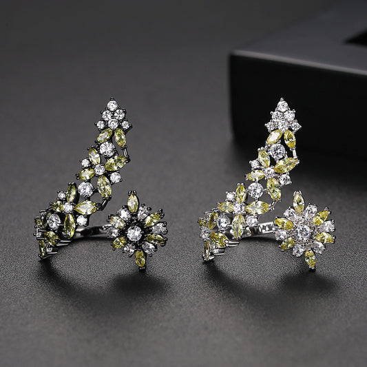 Adjustable Brass Zircon Female Creativity