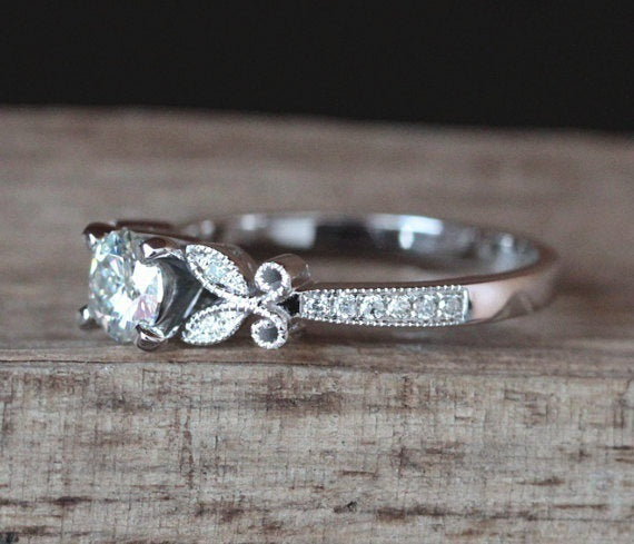 Womens Flower Ring Alloy With Diamond Simulant Inlaid Silver Tone Ring For Women Festive Jewelry Gift For Hers