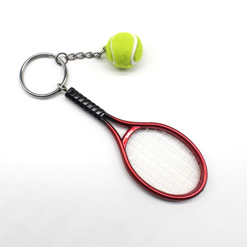 Tennis Racket Keychain Lightweight Plastic Sporty Keyring For Bags And Keys Green Lightweight Travel Accessory