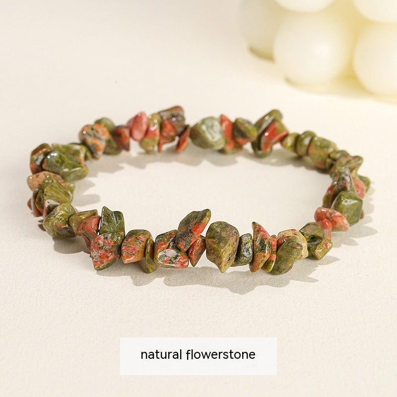 Handmade Natural Crystal Gravel Bracelet Agate Aventurine Irregular Chips Bracelet Women Unique Jewelry Gifts