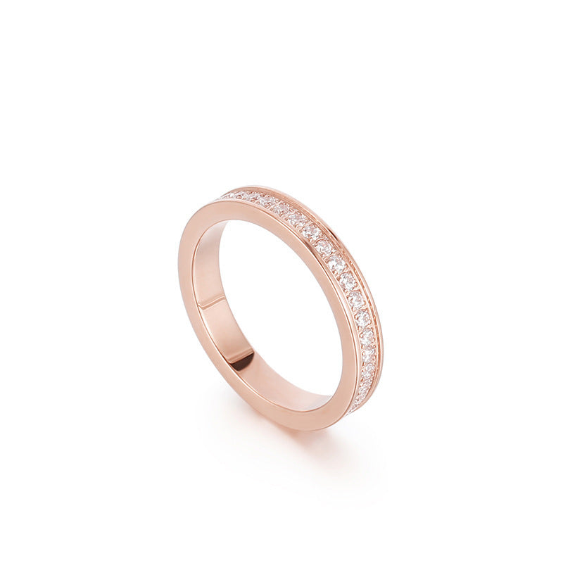 Geometric Titanium Steel Ring Band Gold Tone Jewelry For Women Simple Durable Everyday Gift For Her Nickel Free