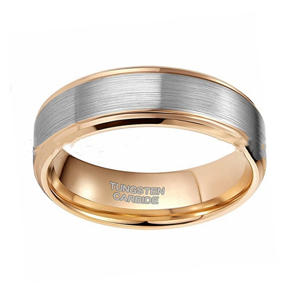 Men Tungsten Ring 6mm Rose Gold U Shaped Design Durable Band For Men Wedding Promise Jewelry Everyday Wear Now