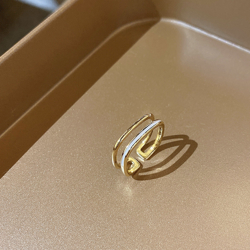 Women Adjustable Double Layer Index Finger Ring Copper Gold Plated Electroplated Finish Jewelry Gift for Her Now