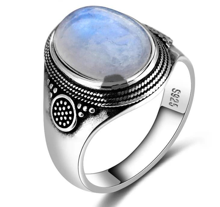 Moonstone Silver Ring For Women And Men Elegant Party Gift