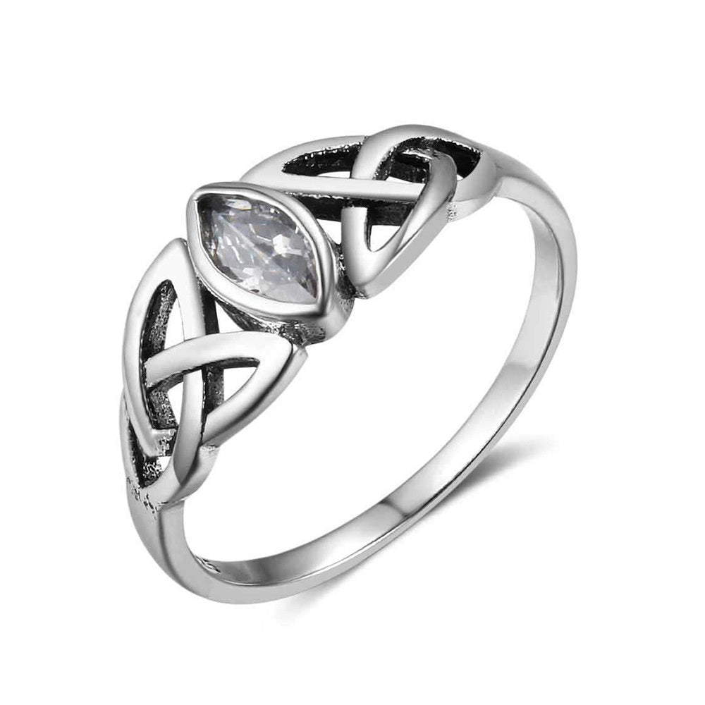 Vintage 925 Sterling Silver Ring With Cubic Zirconia Inlay Geometry Design For Women Jewelry Gift For Weddings
