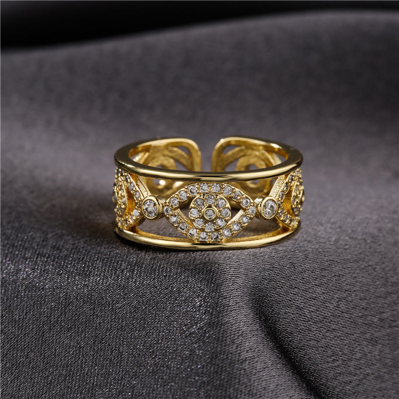 Copper Ring With Geometric Cutout Design Adjustable Opening For Women Jewelry Gift Idea Great Everyday Use Now