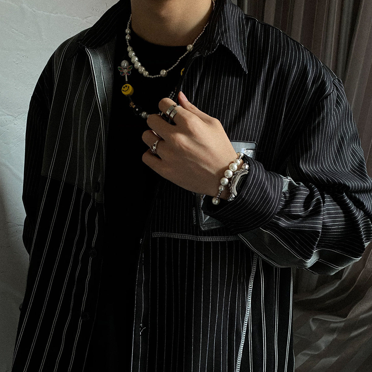 Adjustable Titanium Steel Ring For Women Dark Wind Design With Geometry Polished Finish Japanese Korean Style Edition