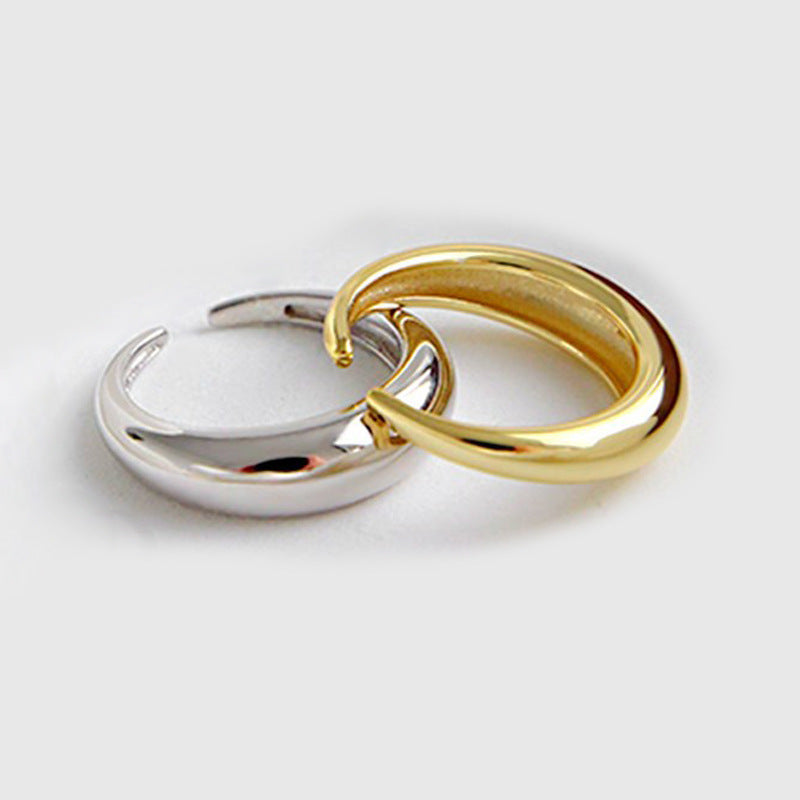 Geometric Open Ring for Women Adjustable Copper Band with Gold Plated Finish Trendy Jewelry Gift for Women Collection