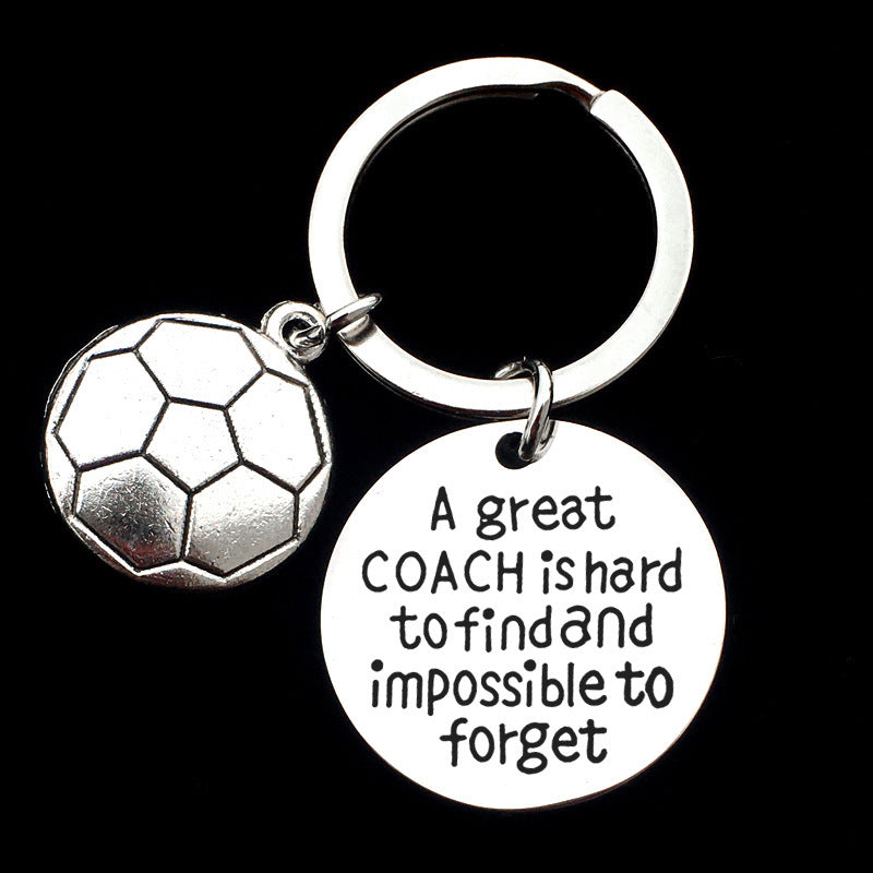Stainless Steel Sports Keychain Set Baseball Basketball Football Rugby Key Ring Decoration For Athletes And Fans