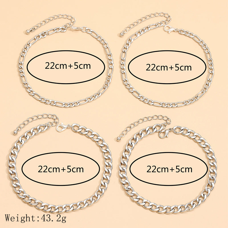 Womens Bracelet Set Fashion Elegant Geometric Style Electroplated Zinc Alloy Irregular Design Bracelet Set For Women