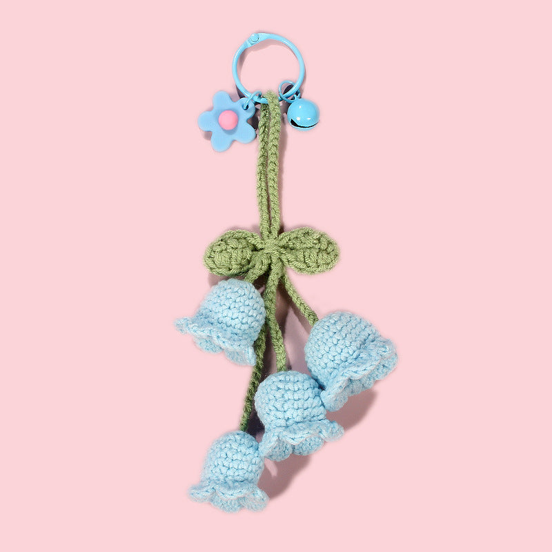 Handmade Crochet Lily Of The Valley Keychain Woolen Flower Accessory For Keys Bags And Home Decor Gift For Everyday Use