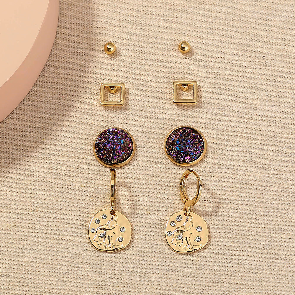 Womens Crystal Cluster Earrings Metal Electroplated Fashion Trend Daily Wear Jewelry Gift Style Europe America Zinc