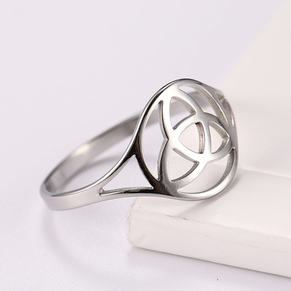 Geometric Titanium Ring For Women And Men Polished Band Cartoon Shape Fashion Jewelry Gift Sizes 17 18 19 20mm