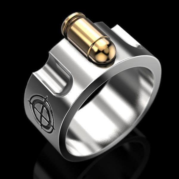 Mens Bullet Design Copper Ring Fashionable Statement Jewelry For Daily Party Wear Modern Edgy Durable Everyday Wear