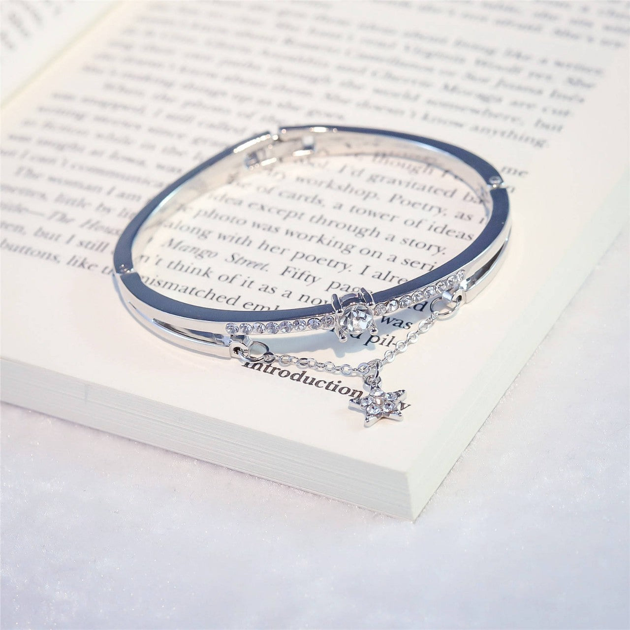 Rose Gold Star Rhinestone Bracelet For Women Fashion