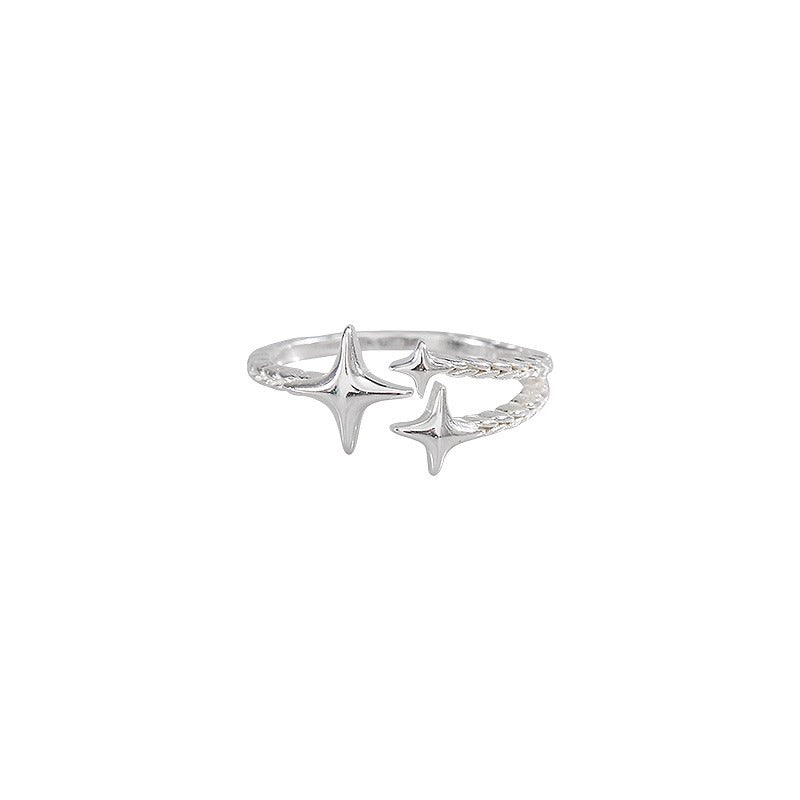 Womens Eight Pointed Star Ring Open Adjustable Alloy Electroplated Jewelry Fashion Accessory For Everyday Look