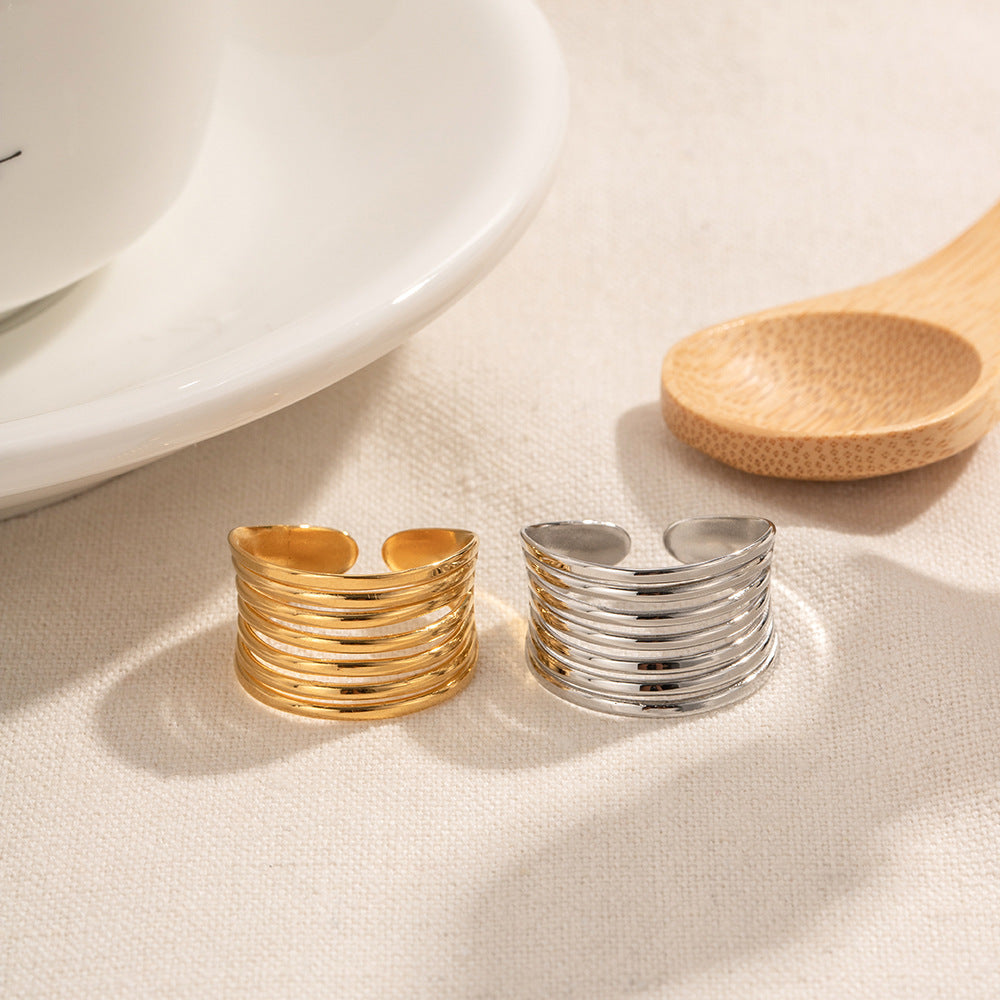 Stainless Steel Ring For Women In Style Fashionable Electroplated Finish Minimalist Jewelry Every Day Style Up