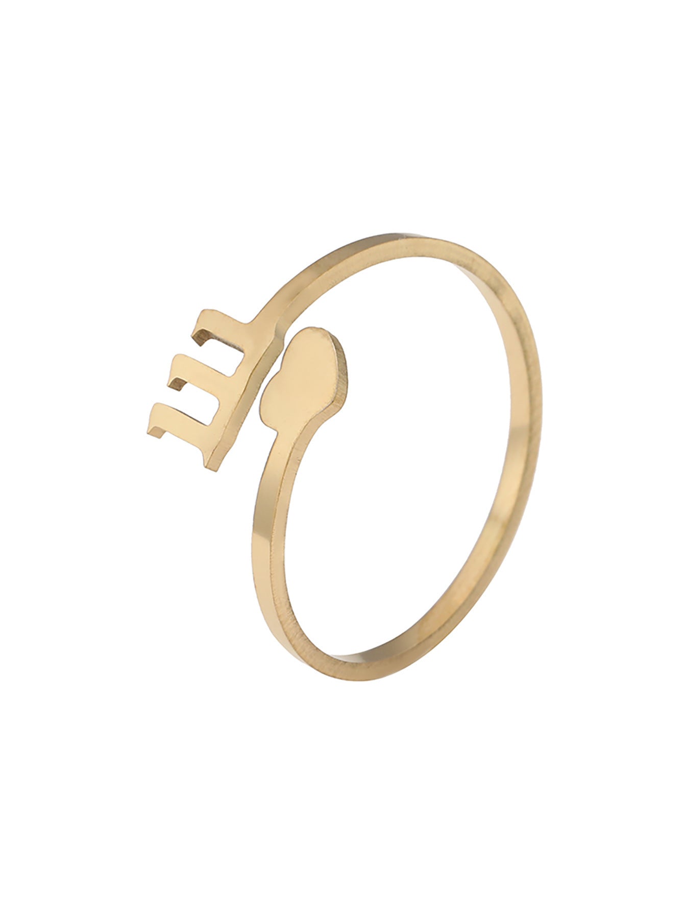 Stainless Steel Number Ring Personalized Fashion Minimalist Ring Electroplated Steel Band Gold Or Silver Finish