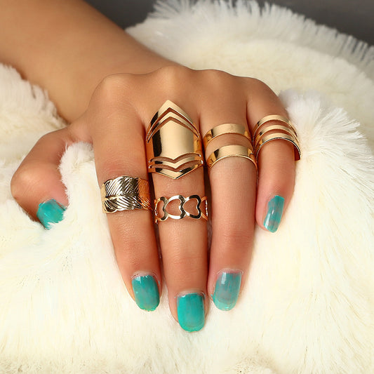 Knuckle Rings Set Simple Rings Versatile Rings Korean Rings Electroplated Alloy Rings Gold Rings Silver Rings