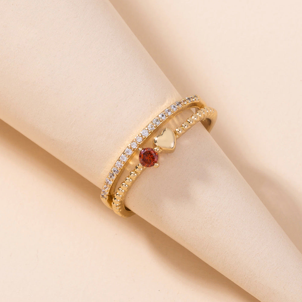 Unisex Zircon Ring Micro Set Index Finger Copper Ornamental Inlay Fashion Jewelry Gift Statement Ring Band Ring