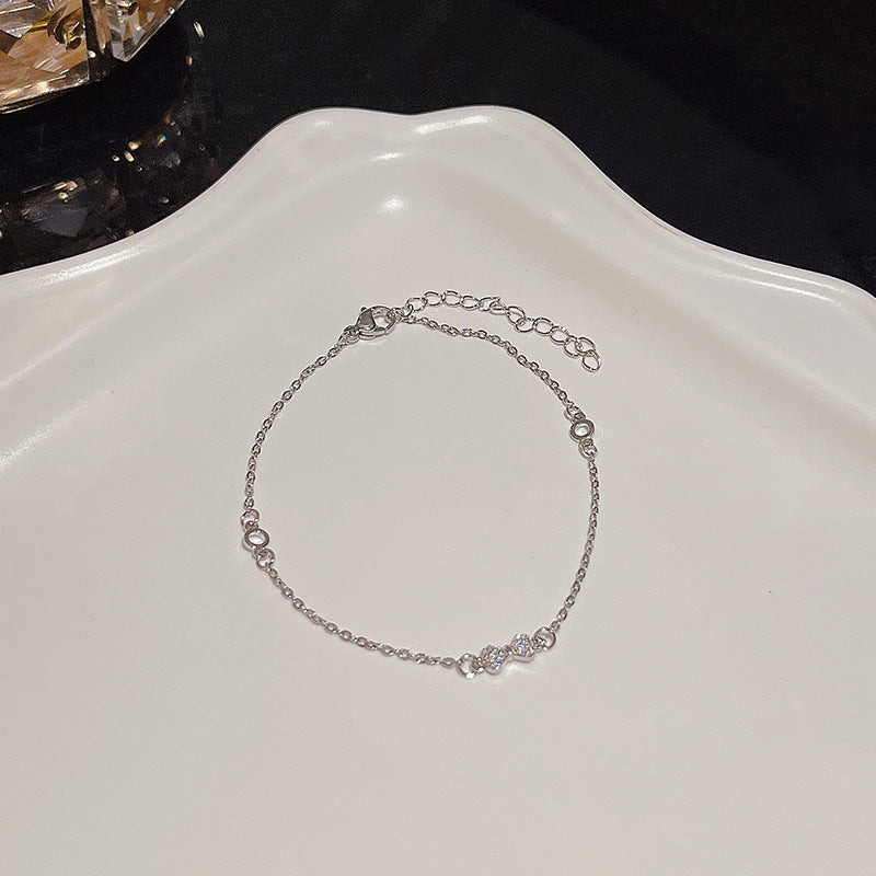 Womens Copper Bracelet With Zircon Flower Pearl Elegant Electroplated Bracelet Affordable Jewelry Gift For Her