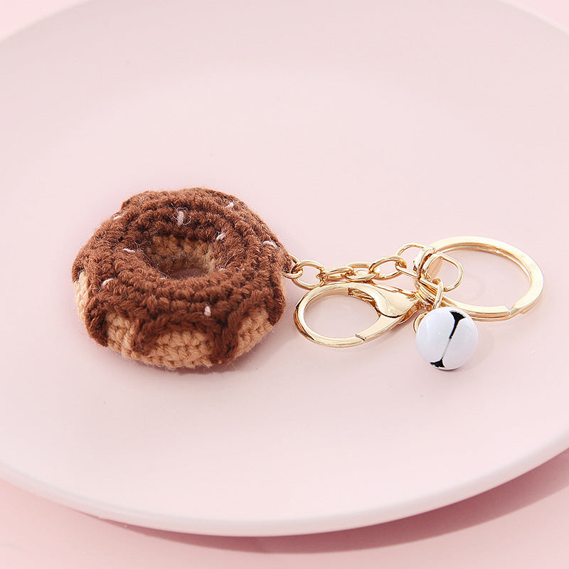 Fruit Keychain Cute Creative Key Chain With Plastic Design Fun Accessory For Keys Bags Peach Pendant Wool Ball