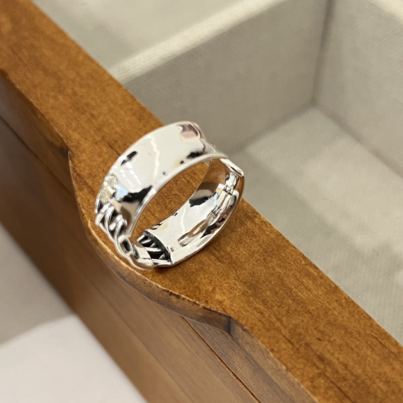 Geometric Cross Ring Copper Gold Plated Electroplated Jewelry For Women Retro Irregular Design Fashion Jewelry