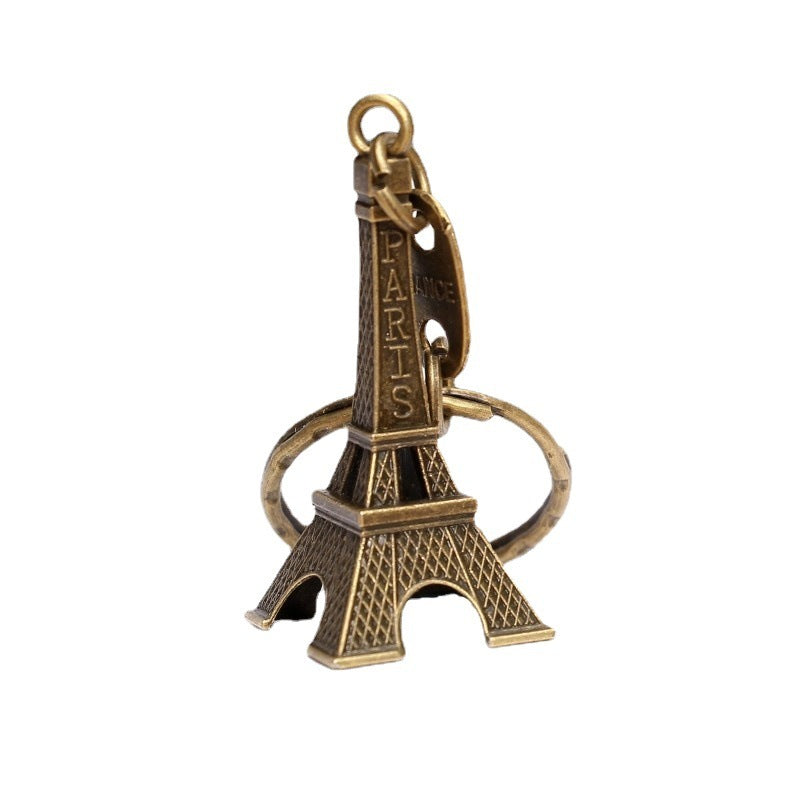 Eiffel Tower Keychain Vintage Alloy Key Chain Paris Souvenir Gift Iron Tower Key Ring Decorative Gold Finish Unisex