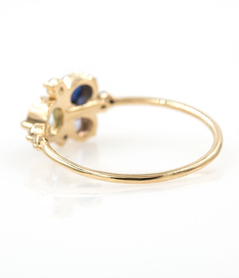 Gold Plated Copper Ring With Zircon Butterfly Wing Inlay For Women Size 6 7 8 Elegant Everyday Wear Jewelry US