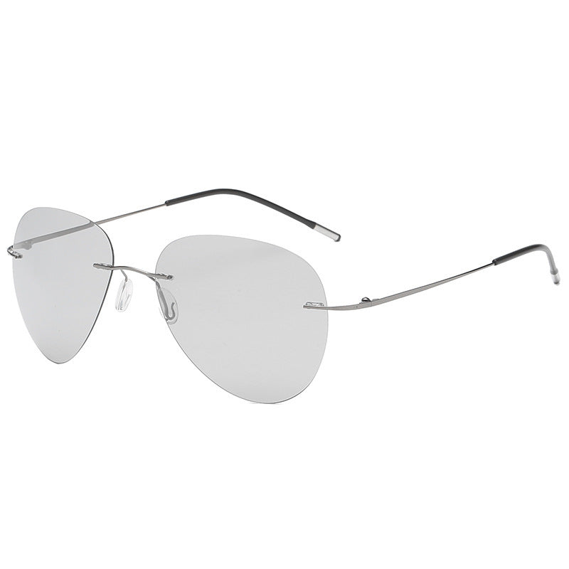 Polarized Frameless Sunglasses For Driving Resin Lenses