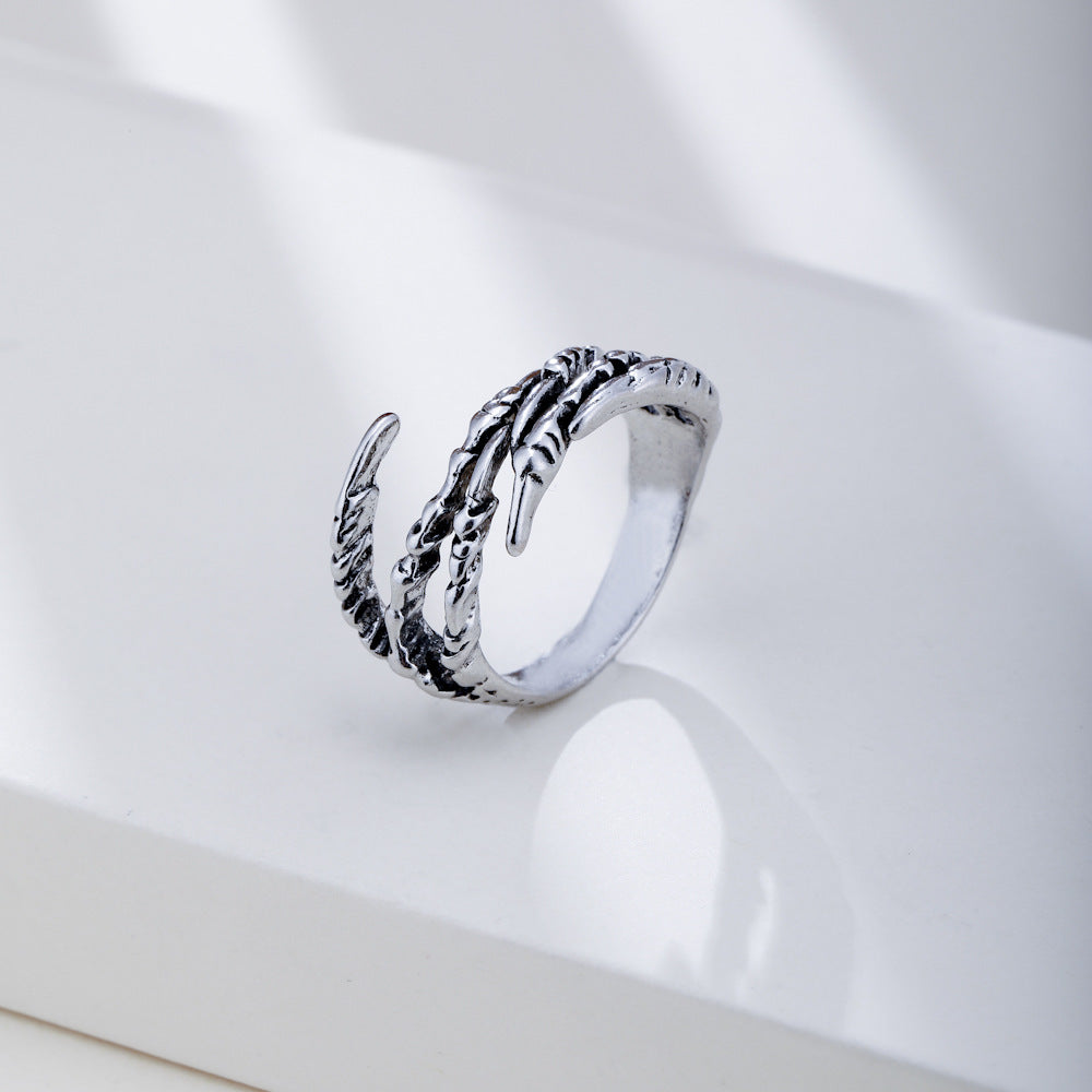 Unisex Adjustable Ring Alloy Geometrical Claw Design Electroplated Fashion Jewelry Hip Hop Punk Ring Women Men