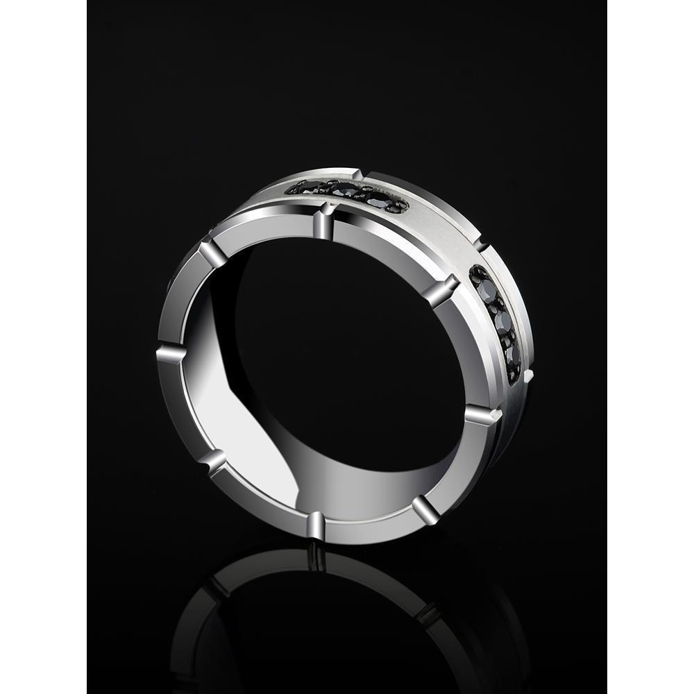 Mens Copper Ring Matte Finish Design Chamfered Square Grain Band Durable Electroplated Fashion Modern Everyday Wear