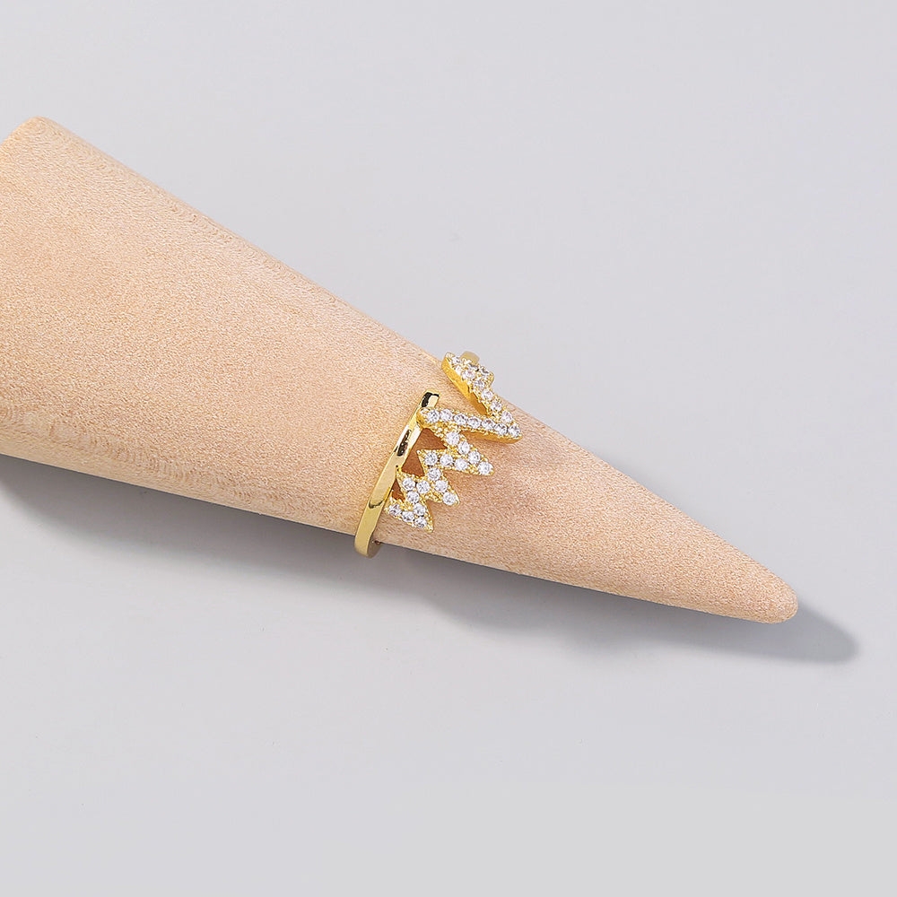 Adjustable Copper Zircon Ring European Style Gift Packaging