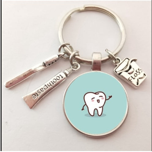 Creative Tooth Pendant Keychain Electroplate Alloy Keychain Personality Charm Keychain For Keys Color As Shown