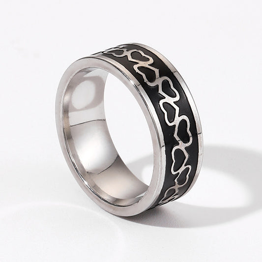 Geometric Titanium Ring Unisex Electroplated Band Jewelry