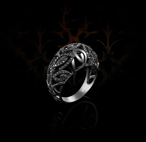 Womens Ring Vintage Retro Geometric Hollow Woven Brass Electroplated Statement Jewelry Unique Classic Geometric