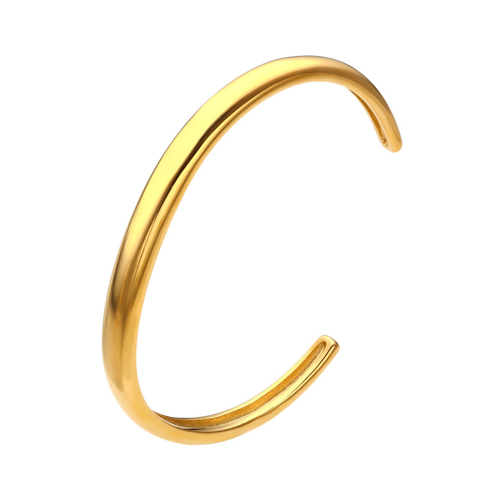 Womens Stainless Steel Bracelet Trendy Irregular Wave Buckle Gold Tone Bangle Jewelry Gift Idea Elegant Everyday Wear