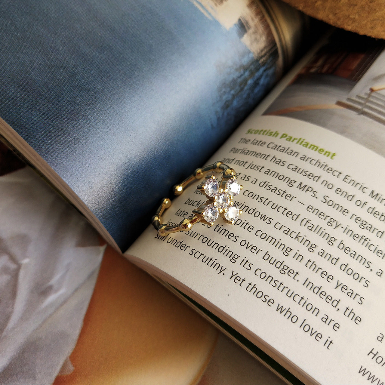 Geometric Cross Ring 925 Sterling Silver 18K Gold Plated Fashion Jewelry For Women Korean Style Everyday Wear Accessory