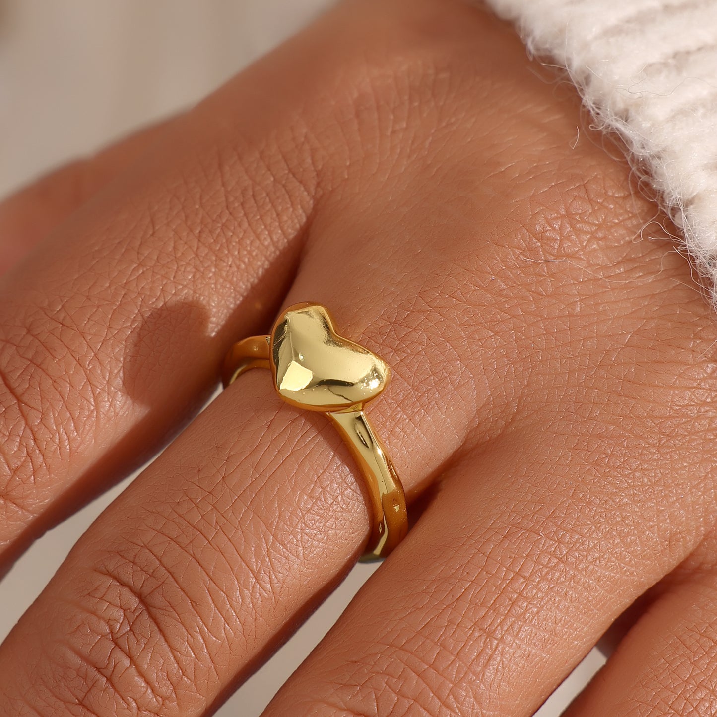 Women's Adjustable Heart Ring Minimalist Gift Anniversary